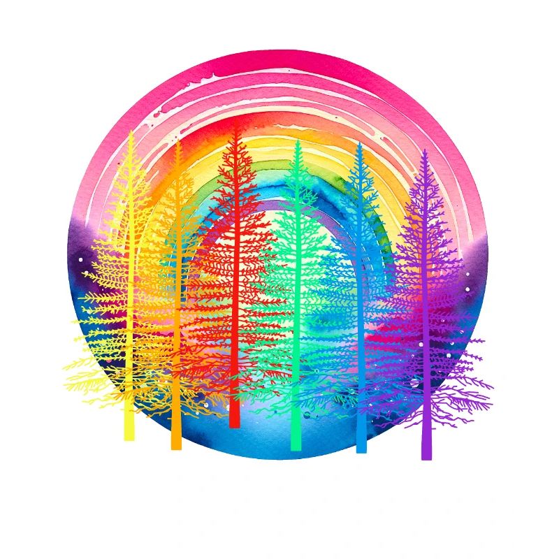 Rainbow Forest LGBT Coniferous Forest Rainbow Flag