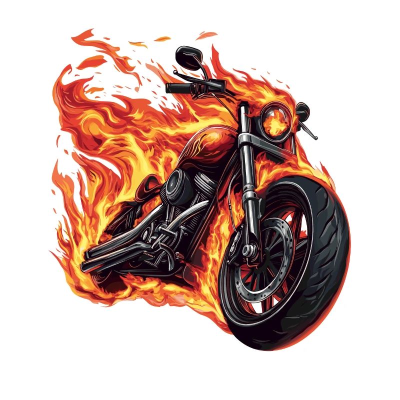 Motorcycle with flames