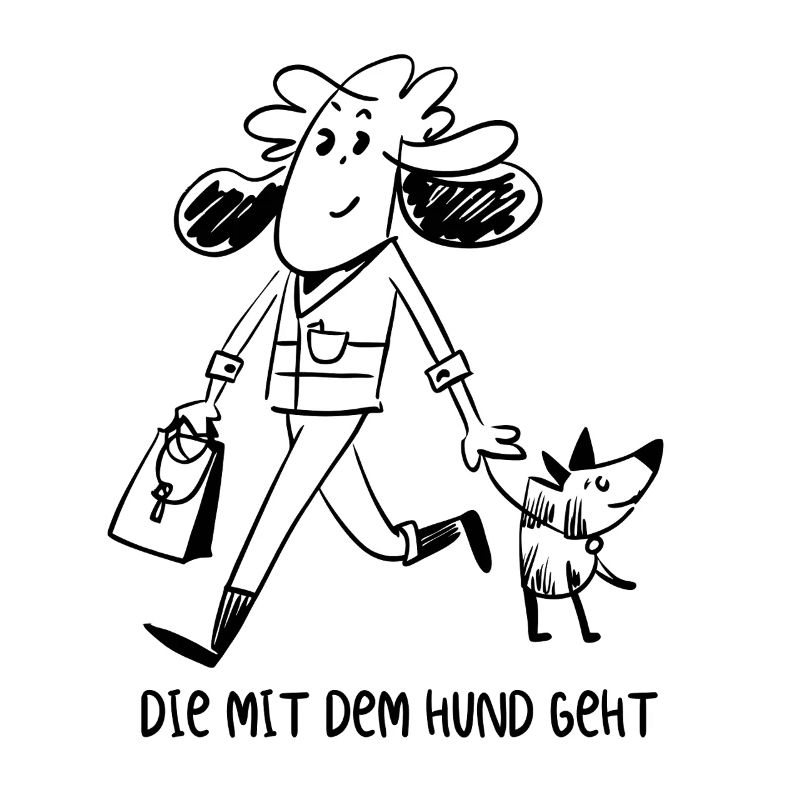 Die mit dem Hund geht - Gassi gehen - Geschenk