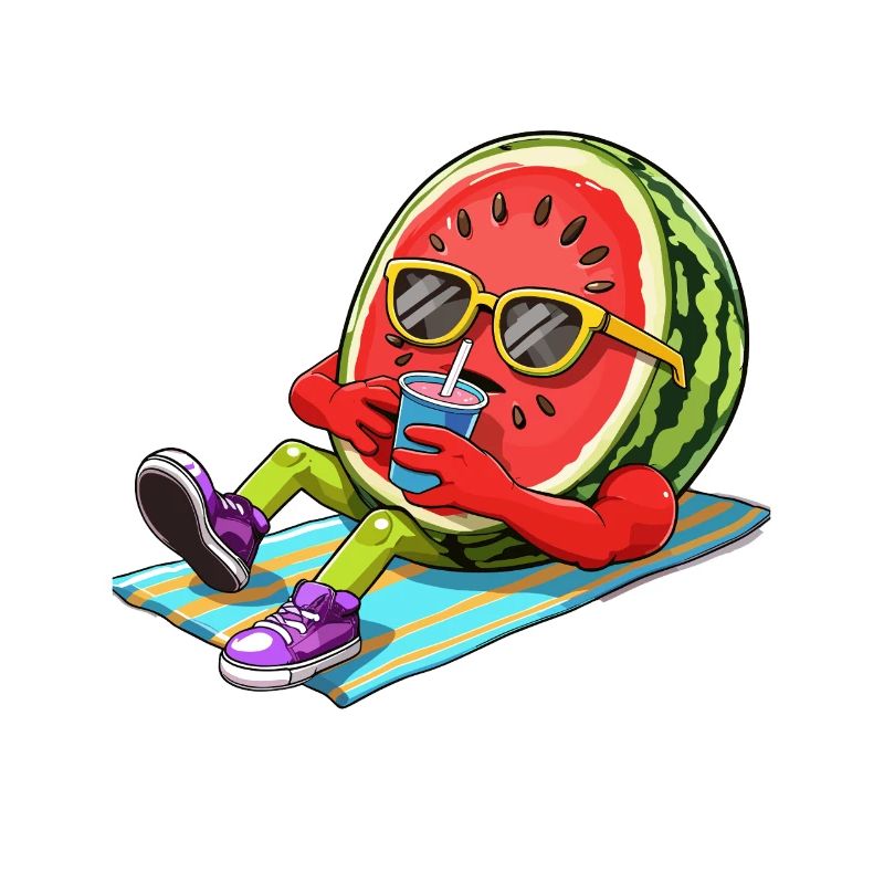 Relaxant pastèques illustration été