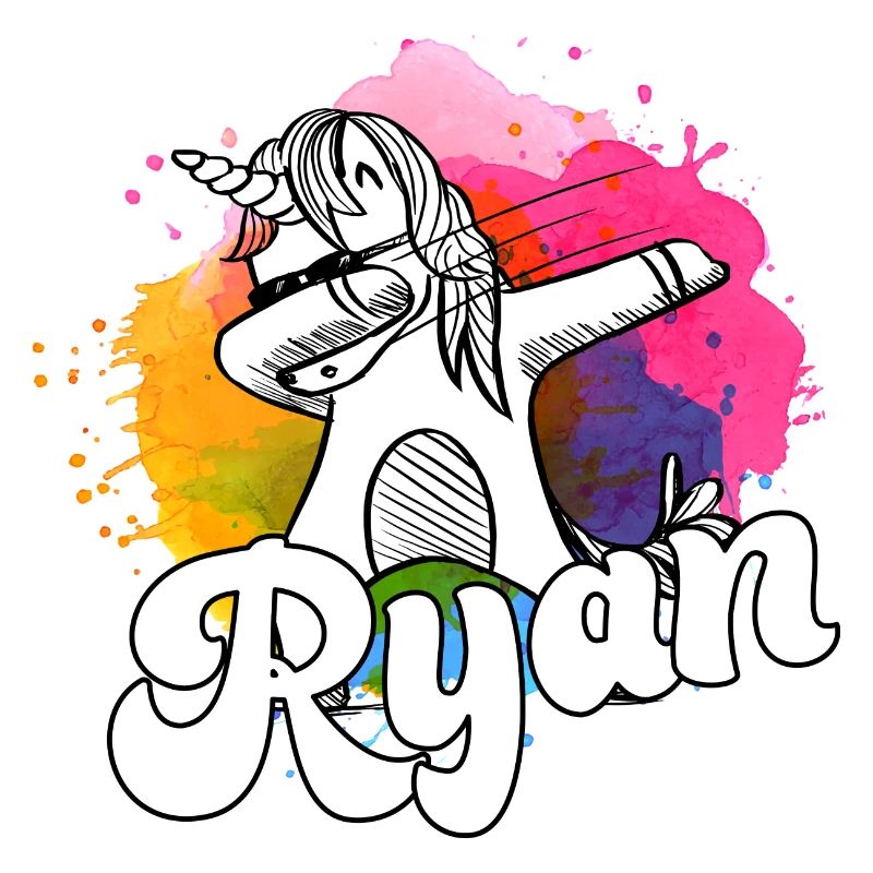 RYAN - Beau nom de garçon avec licorne cool