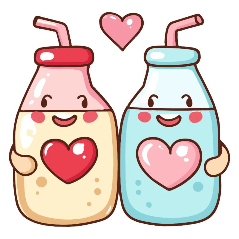Milch Paar Liebe Herz Valentinstag