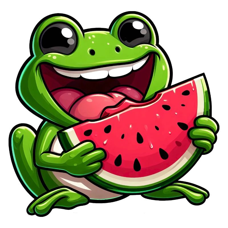 Drôle de grenouille pastèque conception de fruits d’été