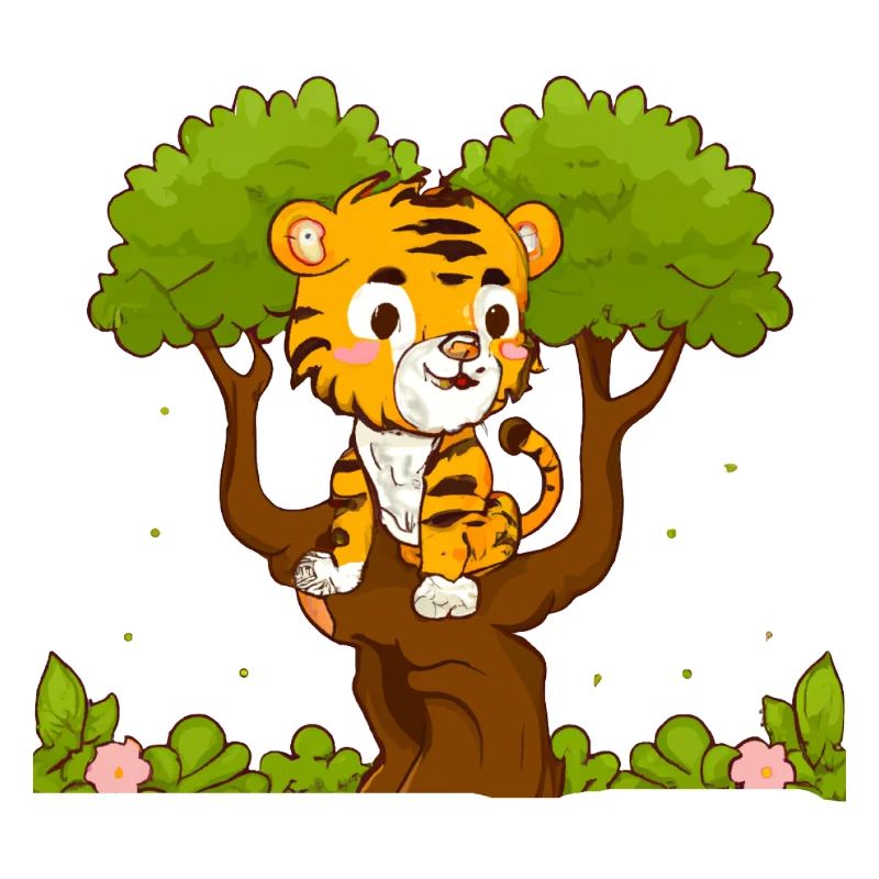 Tiger on a tree