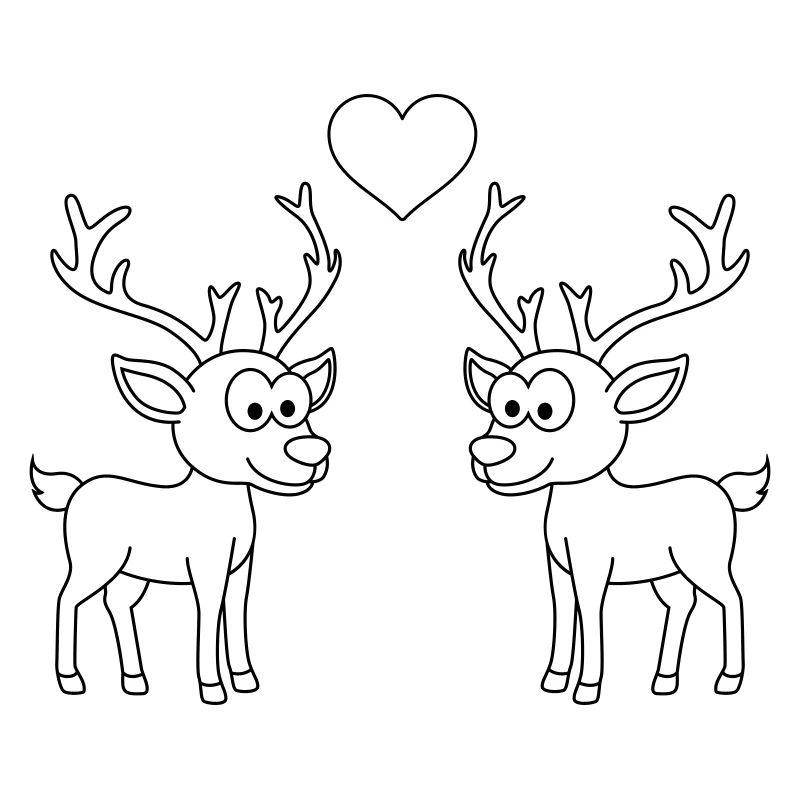 Hirsch Comic Paar Liebe