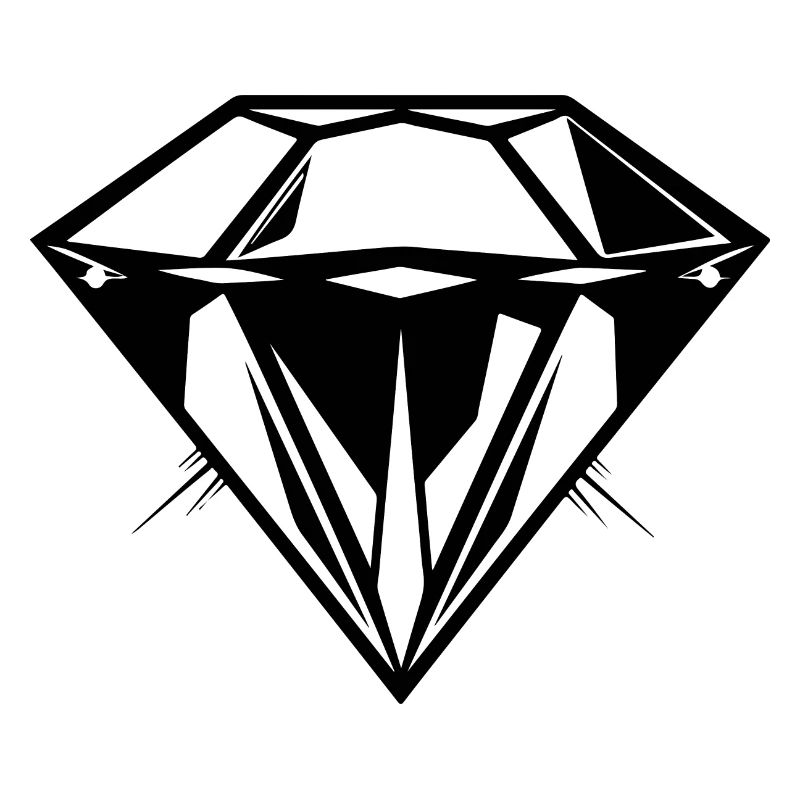 Diamond jewel symbol silhouette