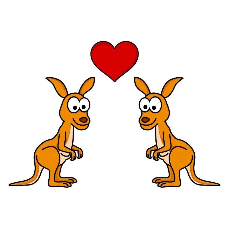 Kangaroo Comic Paar Liebe