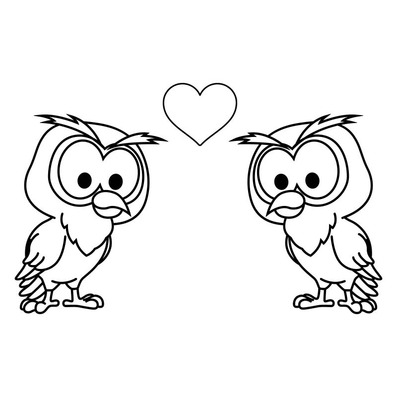 Eule Comic Paar liebe