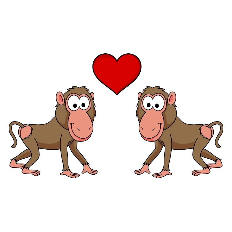 Monkey affe comic Paar liebe