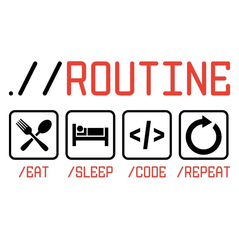 Routine Eat Sleep Code Repeat Software Developer C