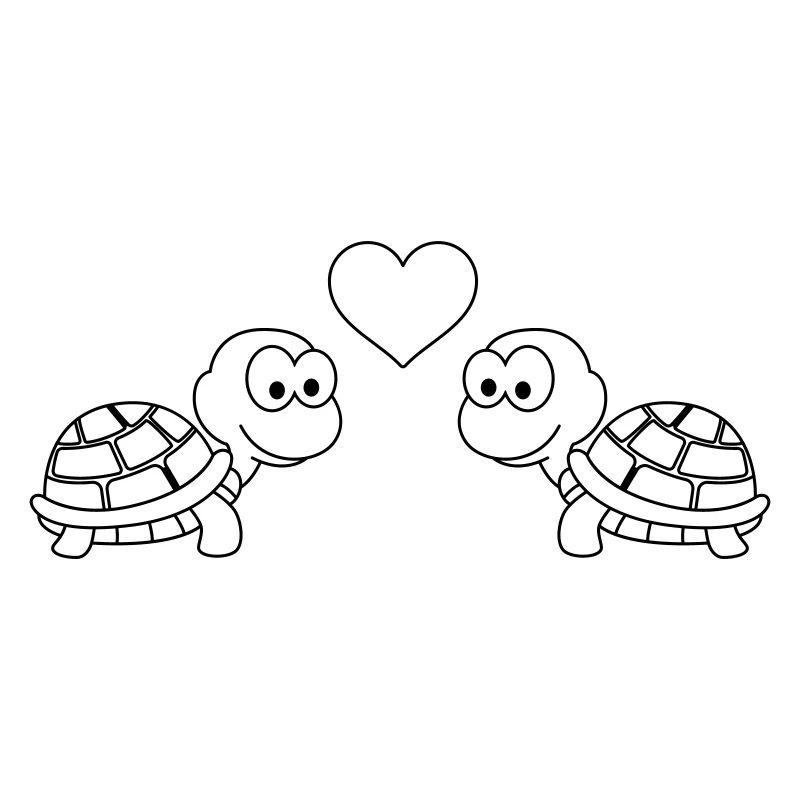 Turtle Comic Couple Love