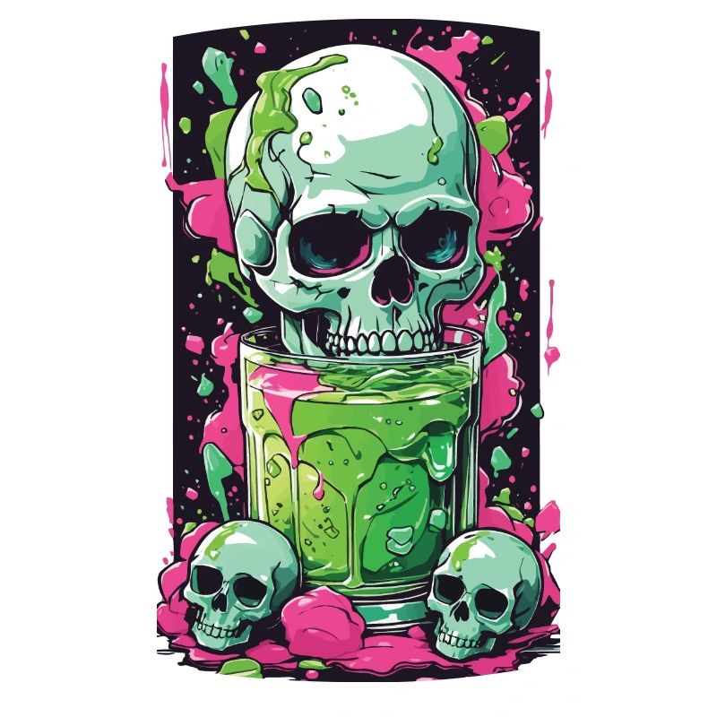Gothic Skull Weirdcore Gift Illustration