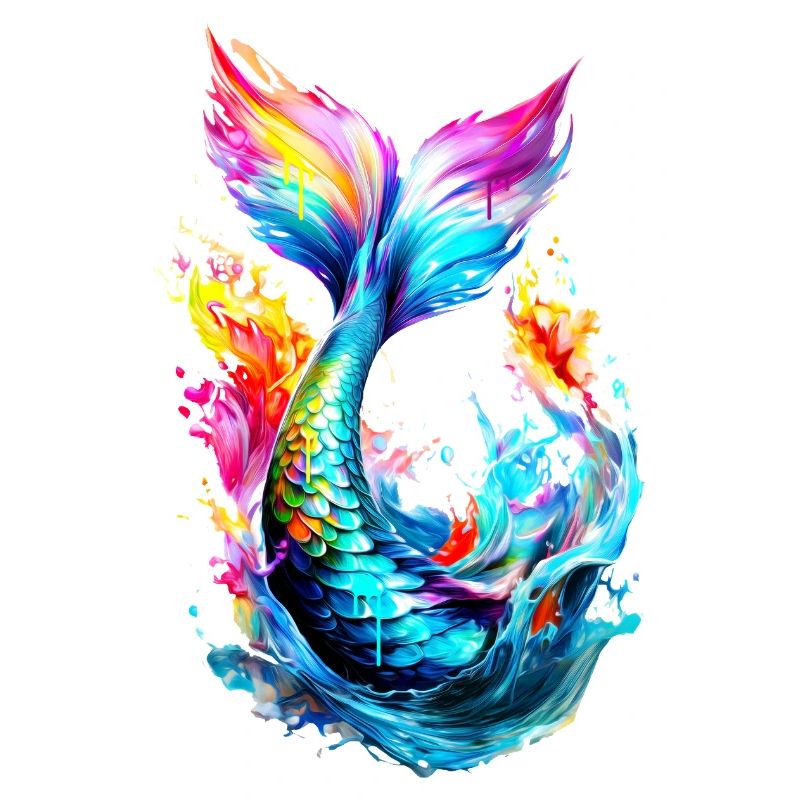 Queue de sirène peinte