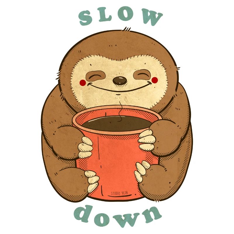 Faultier mit Kaffee langsamer