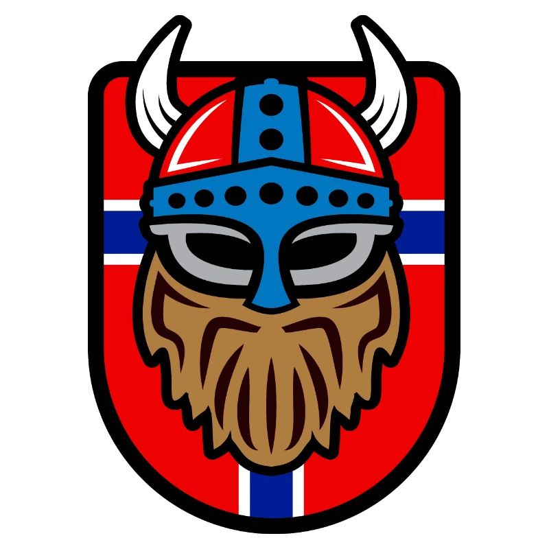 Logo viking cool avec drapeau norvégien
