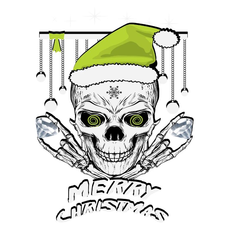 Crâne de Noël vert