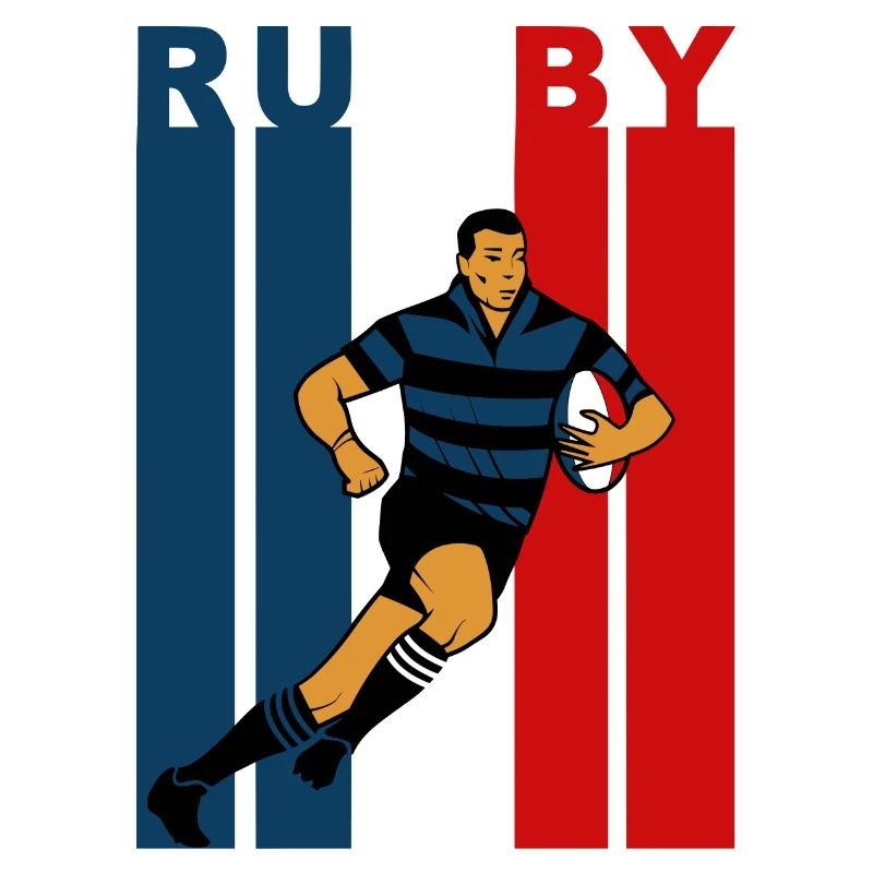 Rugby player on a tricolour background