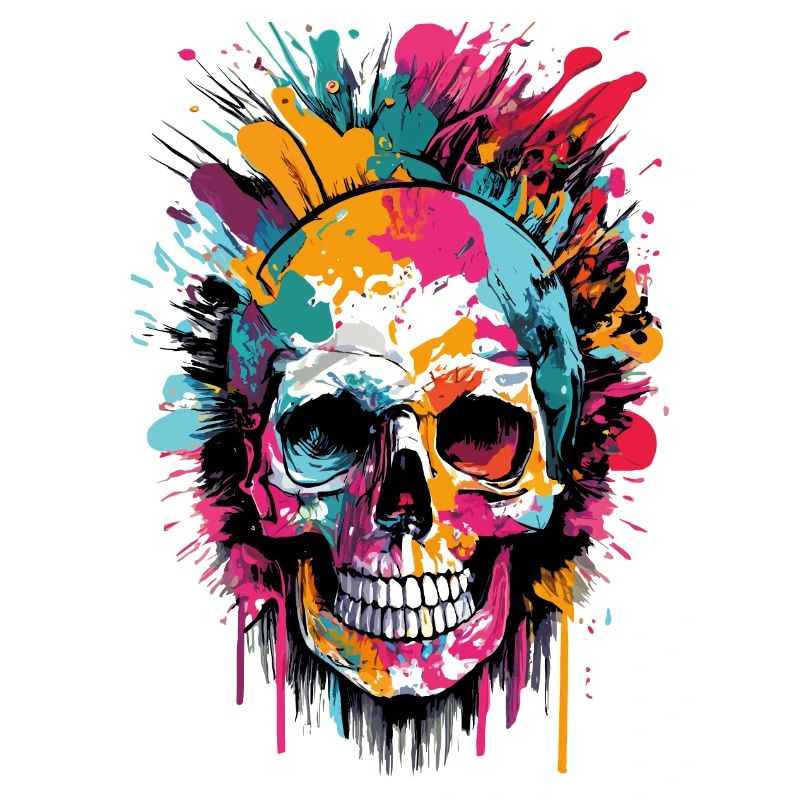 Crâne Coloré - Tête de Pirate - Crâne