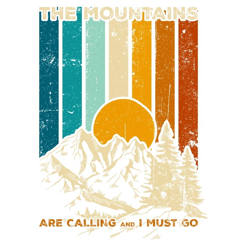 Mountains Calling Retro Sunset