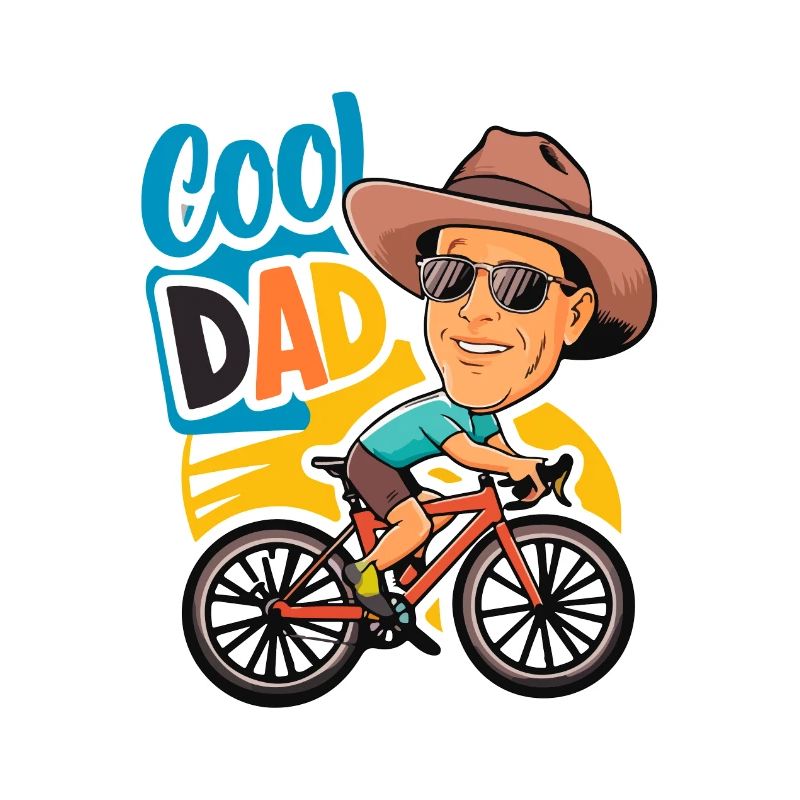 Cool papa cyclisme illustration
