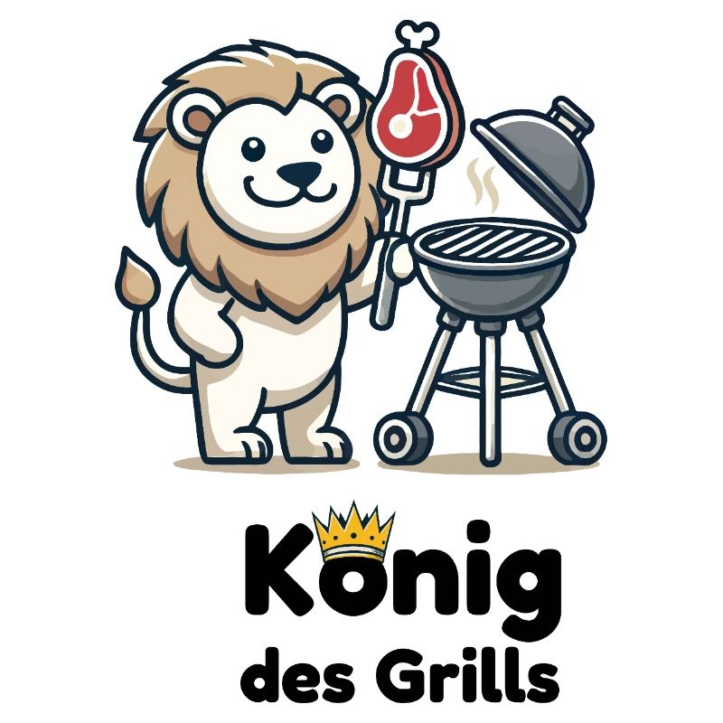 Löwe am Grill mit Krone