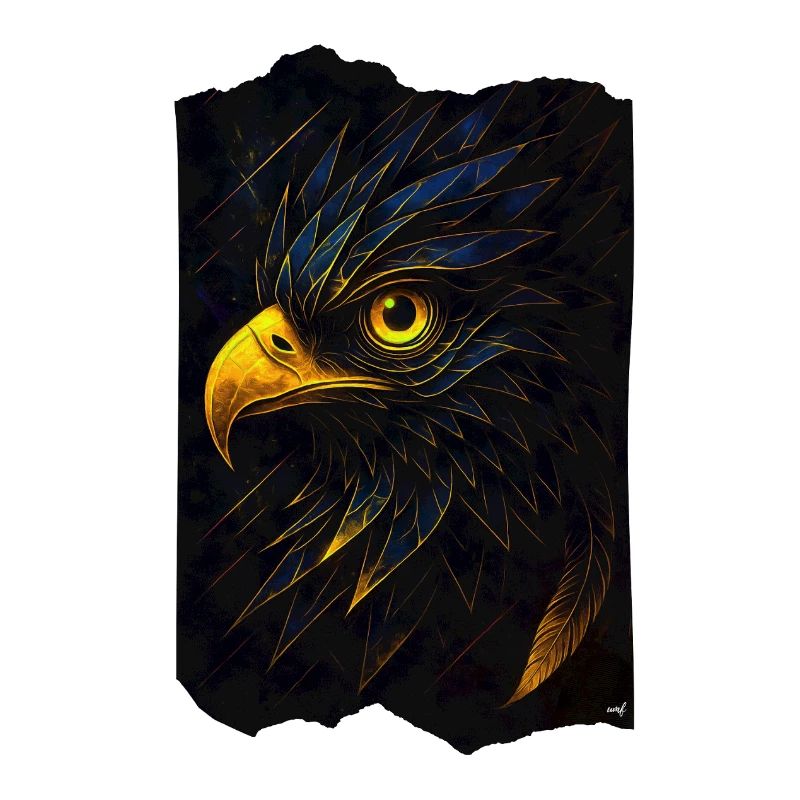 Glowing eagle's head in the dark