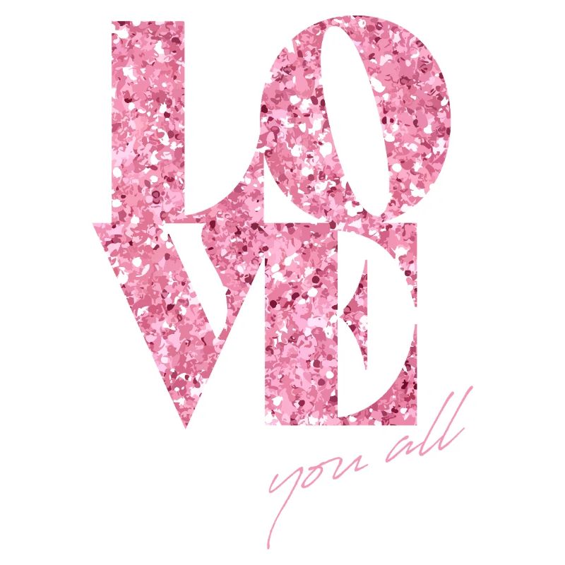Pink Glitter Love Typography Design