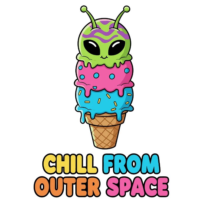 Cornet de crème glacée extraterrestre