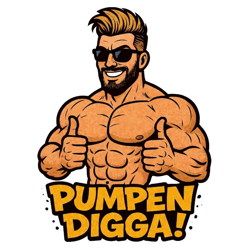 POMPES DIGGA Cartoon Bodybuilder