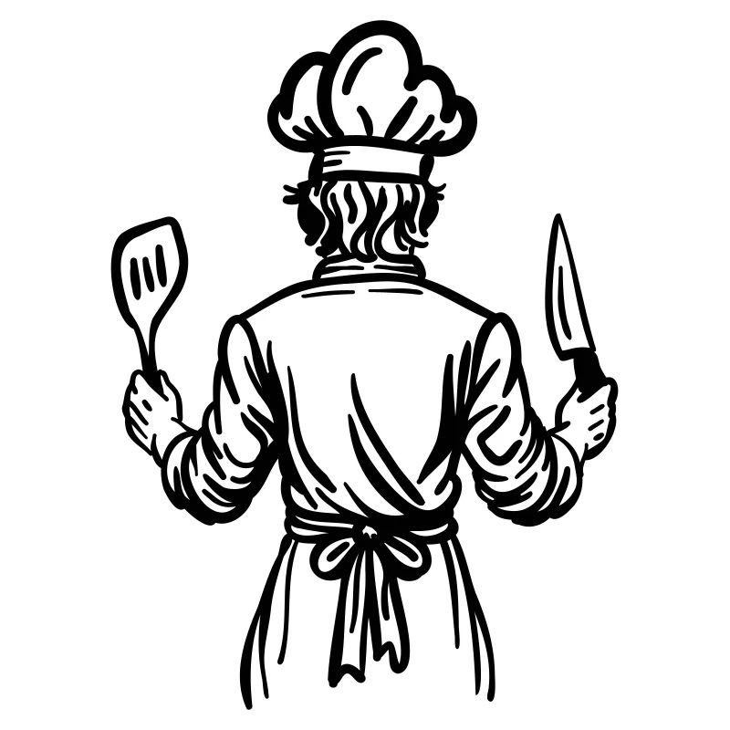 Father’s Kitchen Soul – Chef Line Art Design