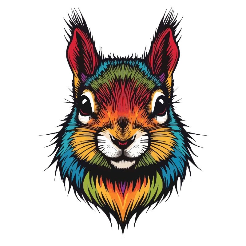 Buntes Eichhörnchen tierische Farbexplosion