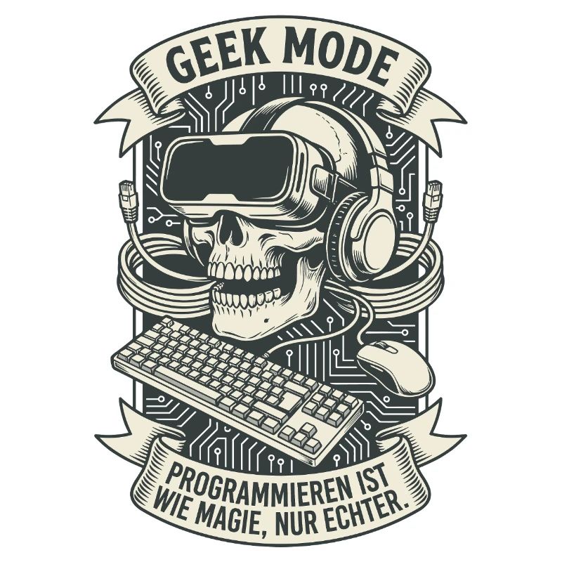 Codage de mode geek Crâne magique