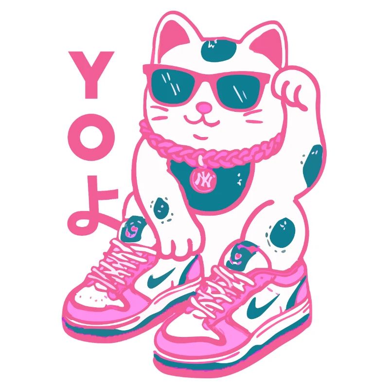 Pattes néon Chat en baskets