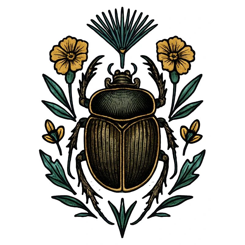 Insecte doré dans une couronne de plante