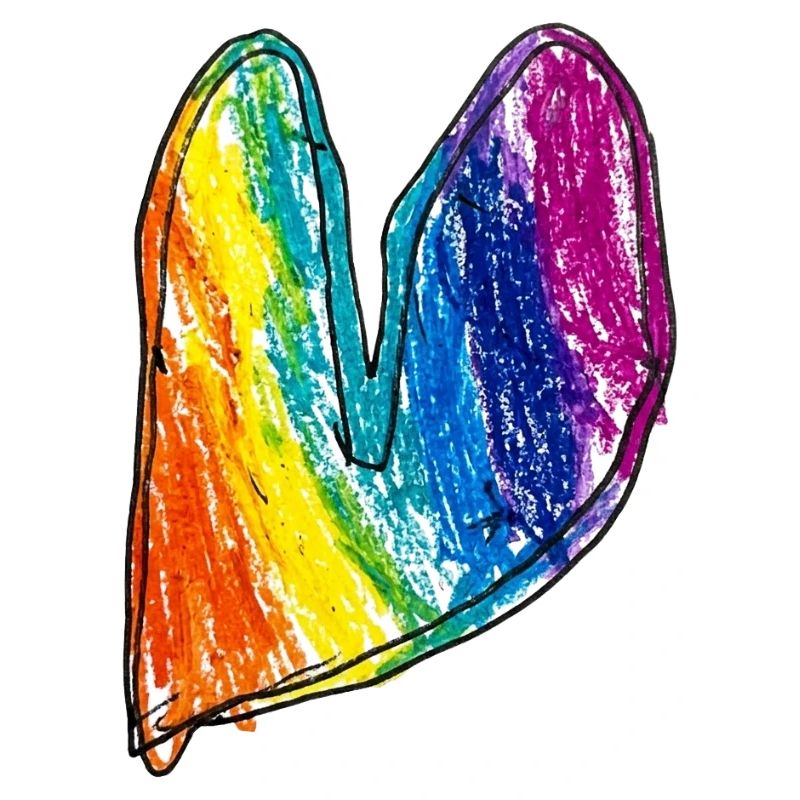 Rainbow Heart Wax Crayon