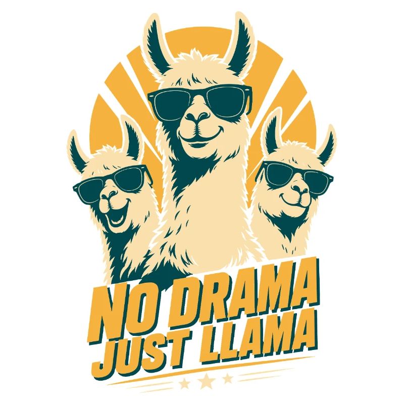 No Prob Llama Horror Retro Design