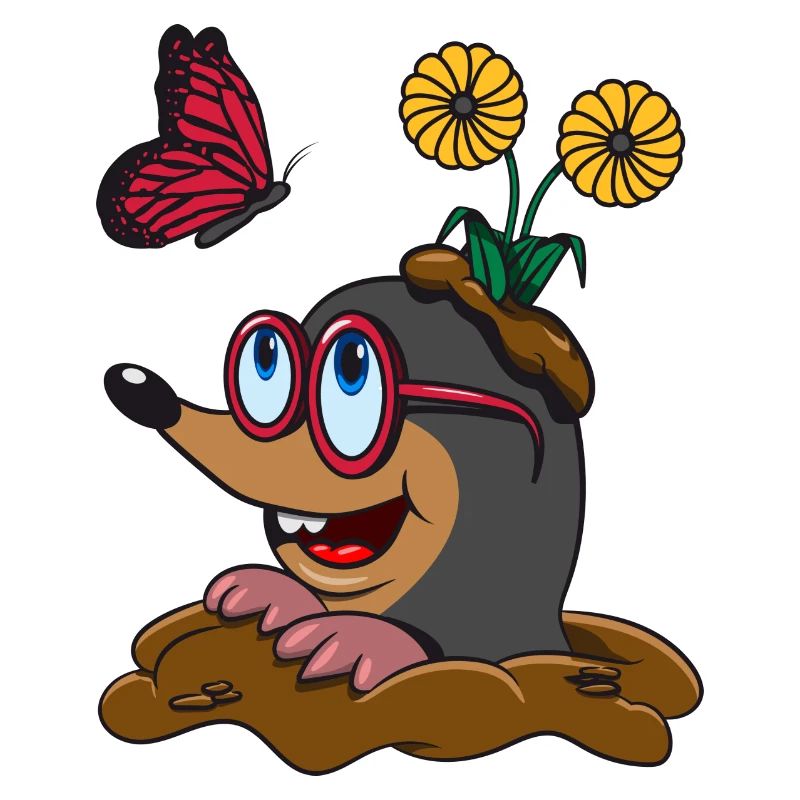 Mole earth mole huegel funny butterfly