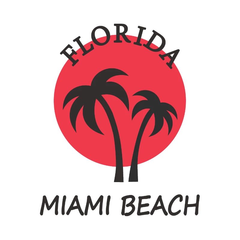 Miami Beach Florida palm trees sunset