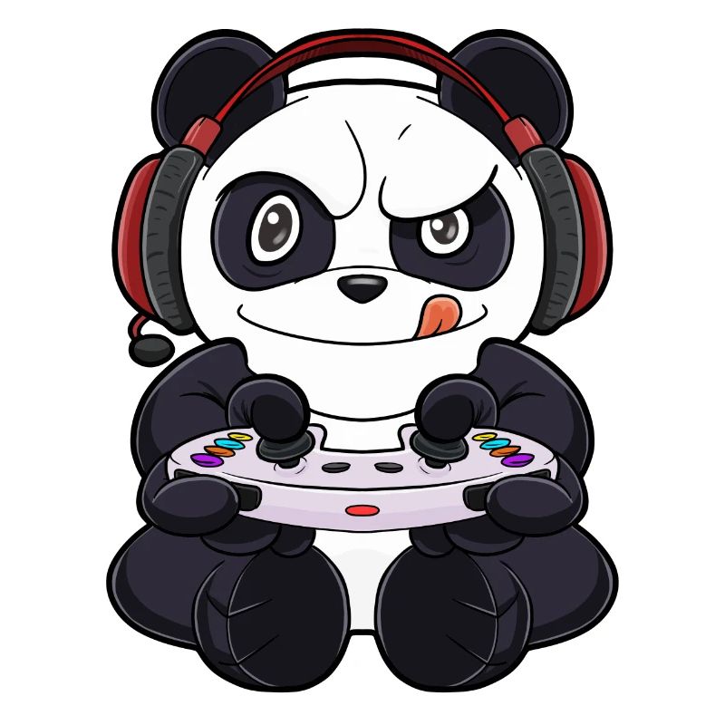 Panda With Gaming Controller I Funny Gaming I