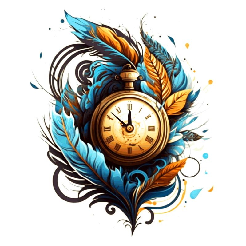Montre de poche en argent de haute qualité entourée de feuilles