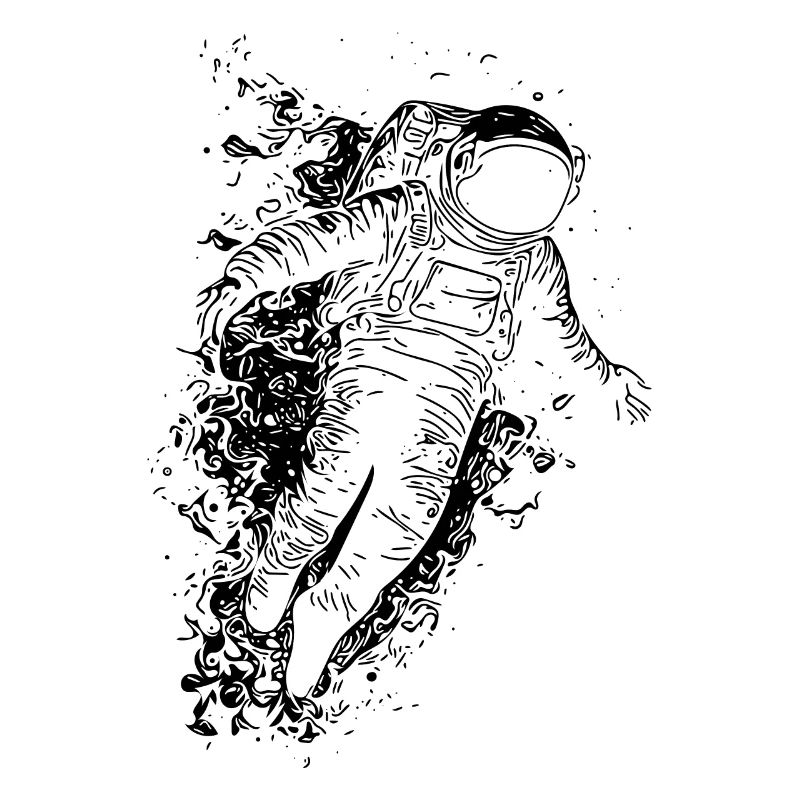 Astronaute grunge dans l’infini de l’espace
