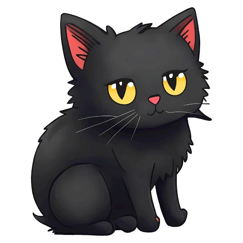 Black Cat Sticker Stcker