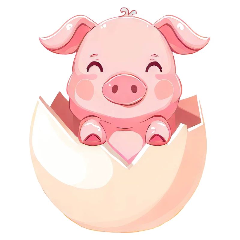 cute piglet hatches from the egg - cute