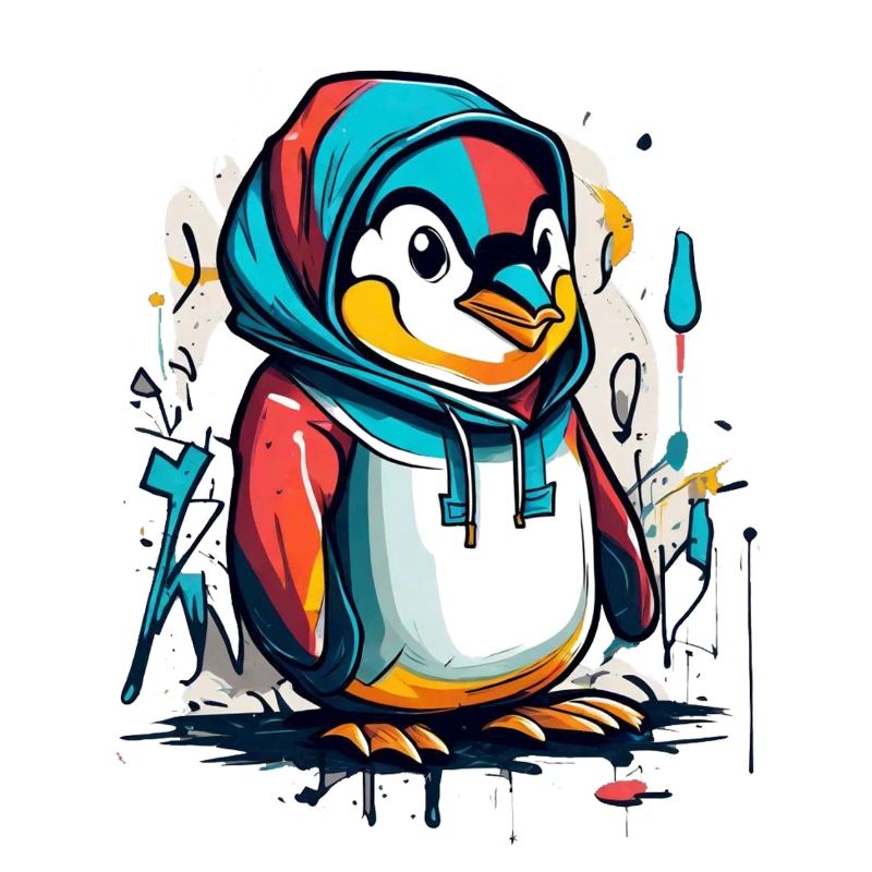 Cool Penguin Graffiti