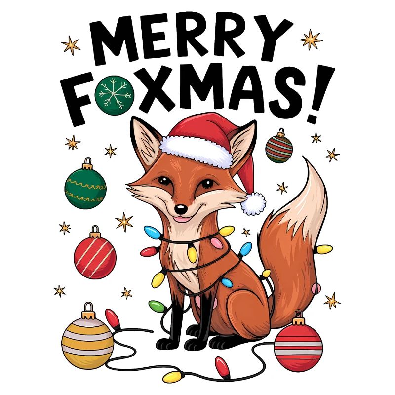 Pull de Noël Renard Joyeux Foxmas