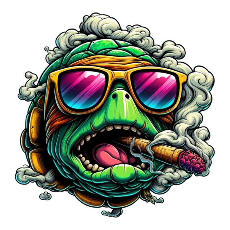 Crazy turtle smoking