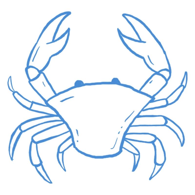 Dessin au trait du crabe bleu