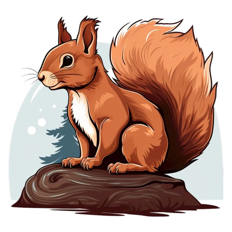 Herbst Eichhörnchen Wald Szene