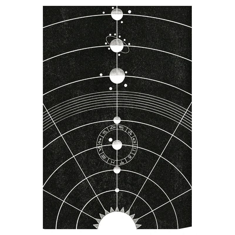 Solar System Drawing Vintage