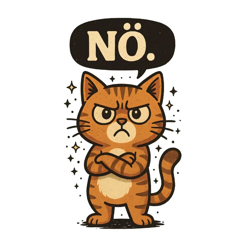 Statement Nö Katze Nein Spruch